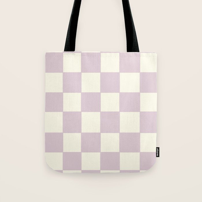 Lilac Check Pattern Tote Bag Gallery Image 1