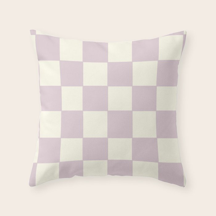 Lilac Check Pattern Throw Pillow Gallery Image 1