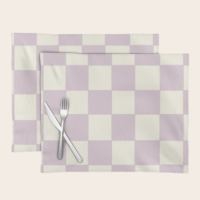 Lilac Check Pattern Placemat Gallery Image 1