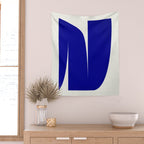 simple abstract shape-03 blue Wall Tapestry Gallery Image 2