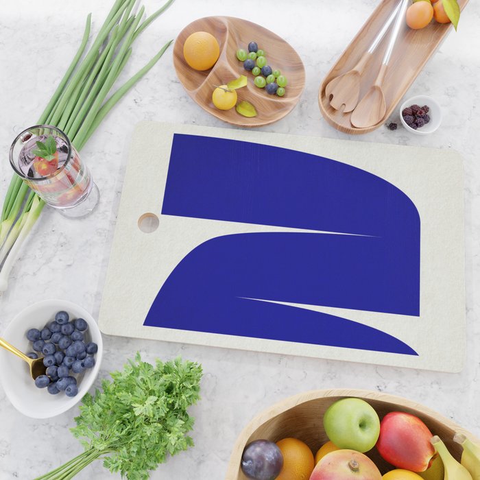 simple abstract shape-03 blue Cutting Board Gallery Image 2