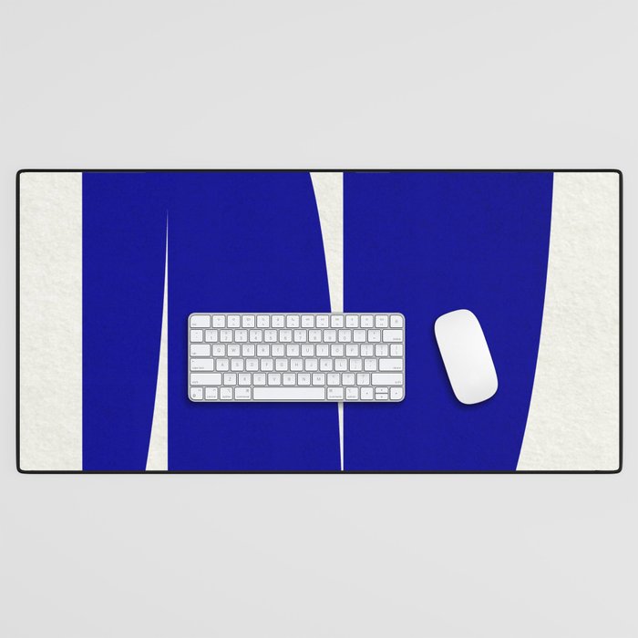 simple abstract shape-03 blue Desk Mat Gallery Image 1