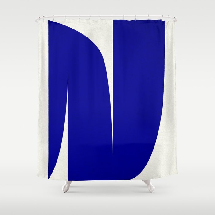 simple abstract shape-03 blue Shower Curtain Gallery Image 1