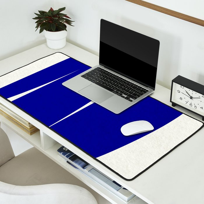 simple abstract shape-03 blue Desk Mat Gallery Image 2