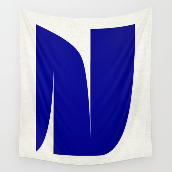 simple abstract shape-03 blue Wall Tapestry Gallery Image 4
