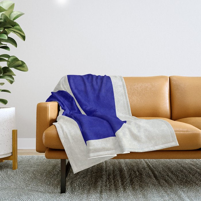 simple abstract shape-03 blue Throw Blanket Gallery Image 1