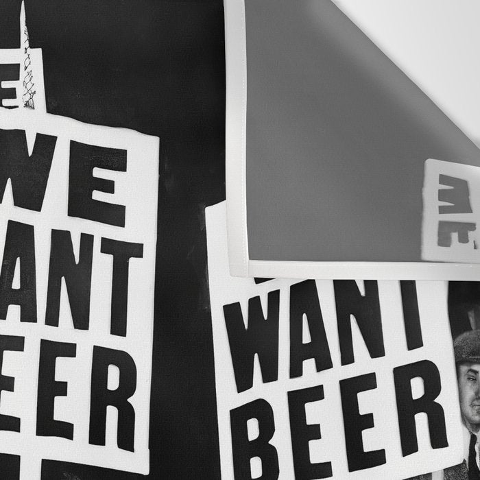 We Want Beer, Prohibition, Black and White, Old Photo, Beer Protest, Funny, Vintage Beer Art Wall Tapestry Gallery Image 3