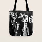 We Want Beer, Prohibition, Black and White, Old Photo, Beer Protest, Funny, Vintage Beer Art Tote Bag Gallery Image 1