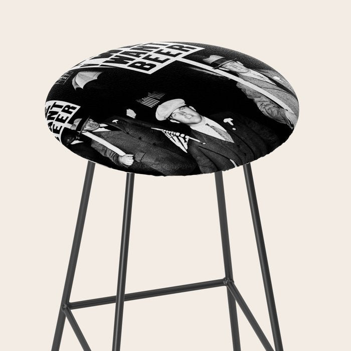 We Want Beer, Prohibition, Black and White, Old Photo, Beer Protest, Funny, Vintage Beer Art Stool Gallery Image 2