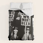 We Want Beer, Prohibition, Black and White, Old Photo, Beer Protest, Funny, Vintage Beer Art Duvet Cover Gallery Image 6