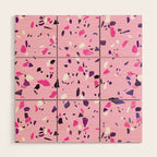 Pink Shadows Terrazzo Wood Wall Art Gallery Image 1