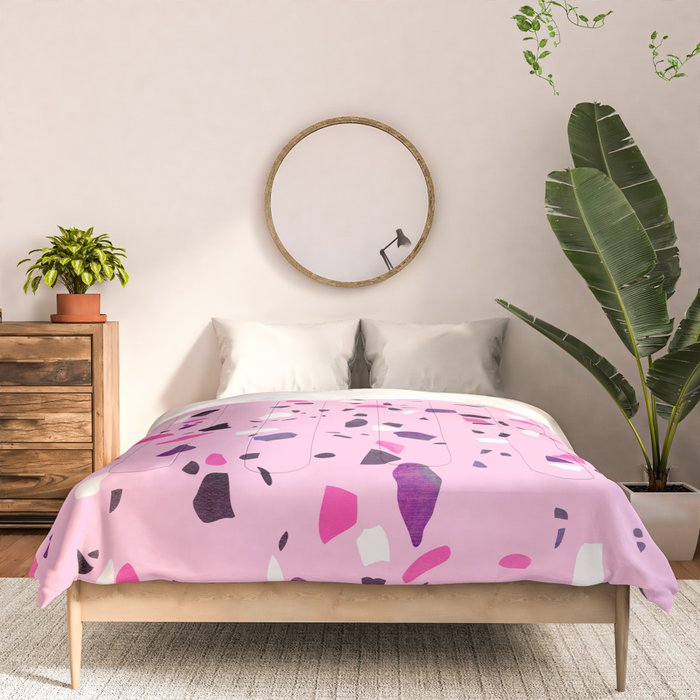 Pink Shadows Terrazzo Comforter Gallery Image 3