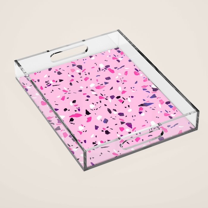 Pink Shadows Terrazzo Acrylic Tray Gallery Image 1