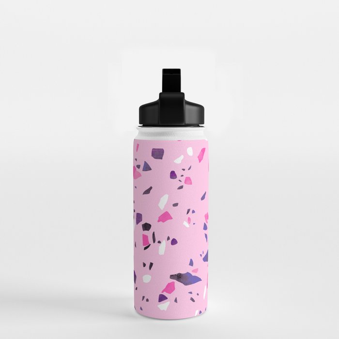 Pink Shadows Terrazzo Water Bottle Gallery Image 2