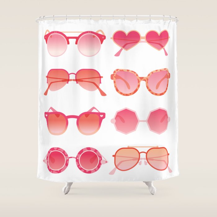 Sunglasses Collection - Pink OmbrÃ© Palette Shower Curtain Gallery Image 1