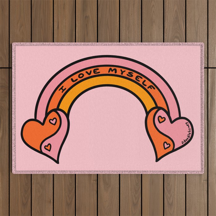 I Love Myself Outdoor Rug Gallery Image 1