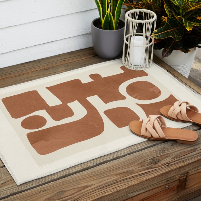 Modern Abstract Minimal Art 12 Outdoor Rug Gallery Image 2