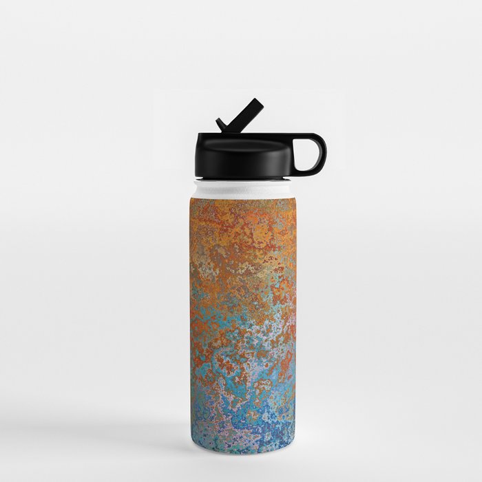 Vintage Rust, Terracotta and Blue Water Bottle Gallery Image 1