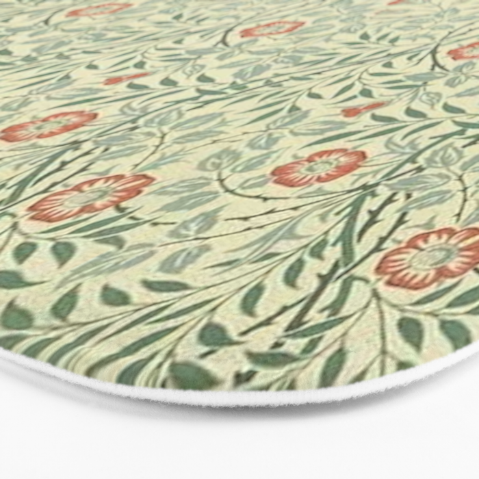 William Morris Sweet Briar Green Coral Bath Mat Gallery Image 3