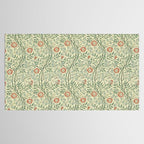 William Morris Sweet Briar Green Coral Tablecloth Gallery Image 2