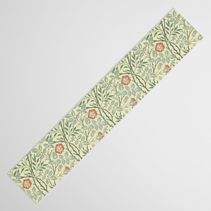 William Morris Sweet Briar Green Coral Table Runner Gallery Image 3
