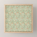 William Morris Sweet Briar Green Coral Mini Art Print Gallery Image 1