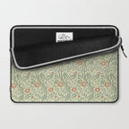 William Morris Sweet Briar Green Coral Laptop Sleeve Gallery Image 2