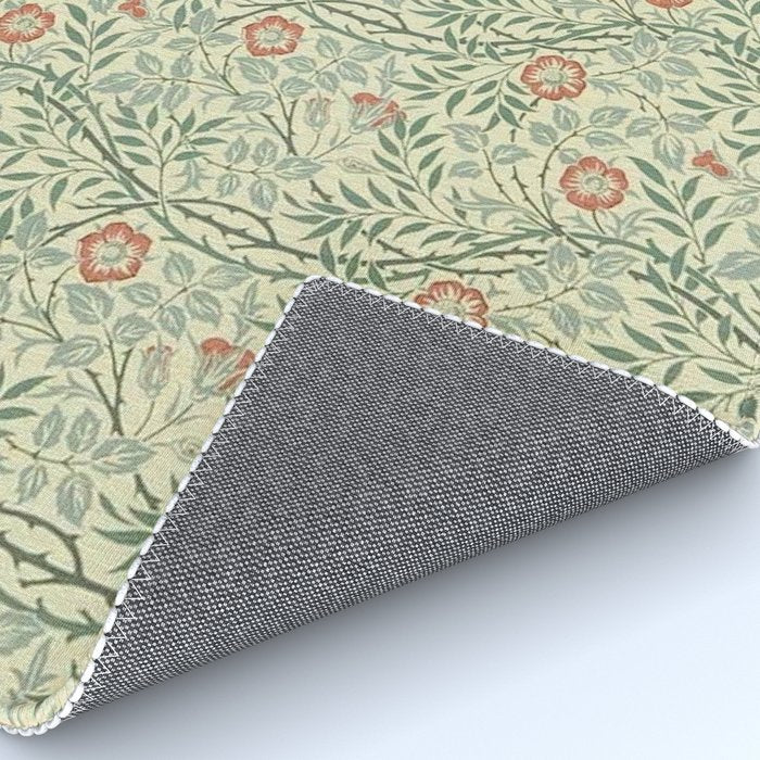 William Morris Sweet Briar Green Coral Rug Gallery Image 4