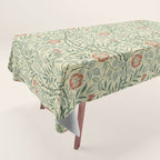William Morris Sweet Briar Green Coral Tablecloth Gallery Image 1
