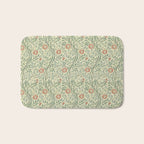 William Morris Sweet Briar Green Coral Bath Mat Gallery Image 1