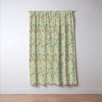 William Morris Sweet Briar Green Coral Window Curtain Gallery Image 3