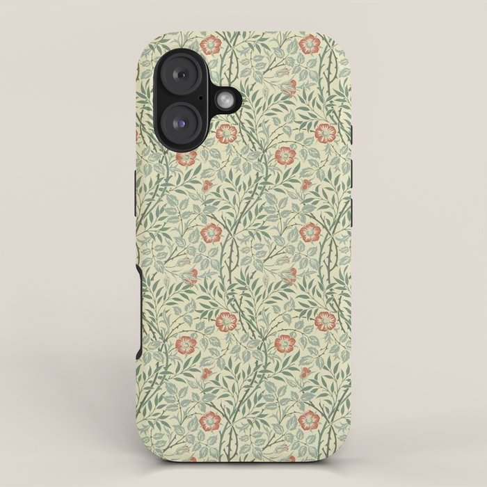 William Morris Sweet Briar Green Coral iPhone Case Gallery Image 1