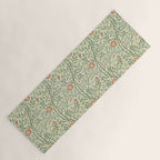 William Morris Sweet Briar Green Coral Yoga Mat Gallery Image 1