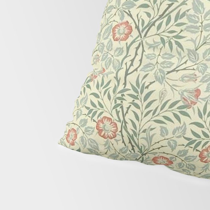 William Morris Sweet Briar Green Coral Pillow Sham Gallery Image 4