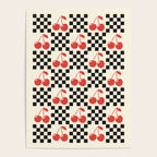 Red Cherries, Black & White Double Checker Poster Gallery Image 4