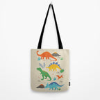 Jurassic Dinosaurs in Primary Colors Tote Bag Gallery Image 2