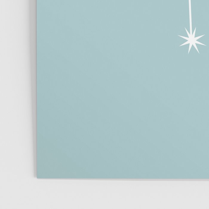 Gemini Zodiac Star Constellation Line Art Pastel Teal Poster Gallery Image 3