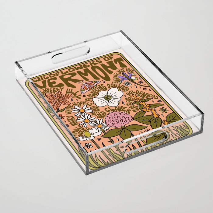 Vermont Wildflowers Acrylic Tray Gallery Image 1