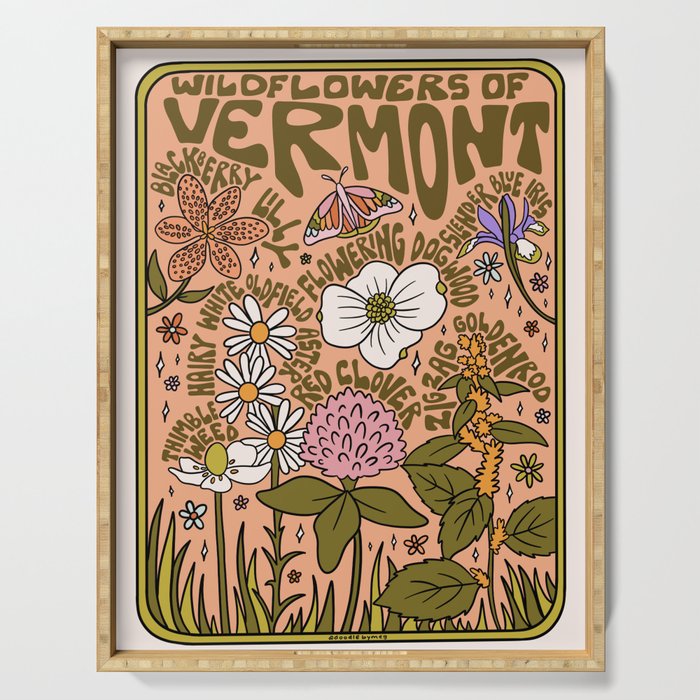 Vermont Wildflowers Serving Tray Gallery Image 1