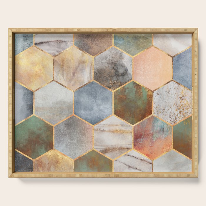 Pretty Hexagons Serving Tray Gallery Image 1