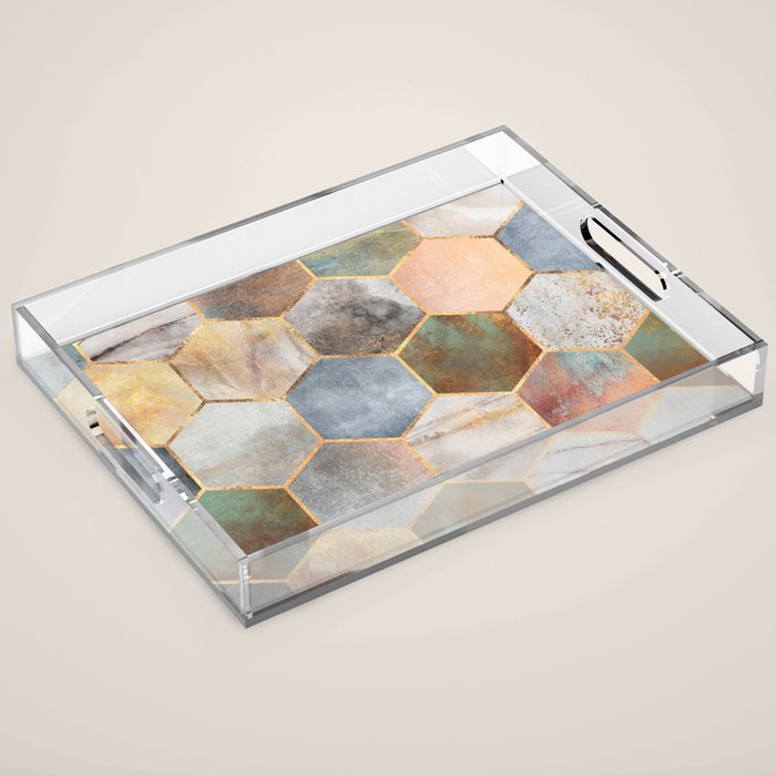 Pretty Hexagons Acrylic Tray Gallery Image 1
