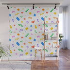 Fun colorful abstract organic shape art pattern Wall Mural Gallery Image 1