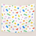 Fun colorful abstract organic shape art pattern Wall Tapestry Gallery Image 4