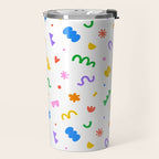 Fun colorful abstract organic shape art pattern Travel Mug Gallery Image 2