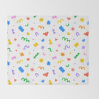 Fun colorful abstract organic shape art pattern Throw Blanket Gallery Image 2