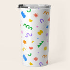 Fun colorful abstract organic shape art pattern Travel Mug Gallery Image 3