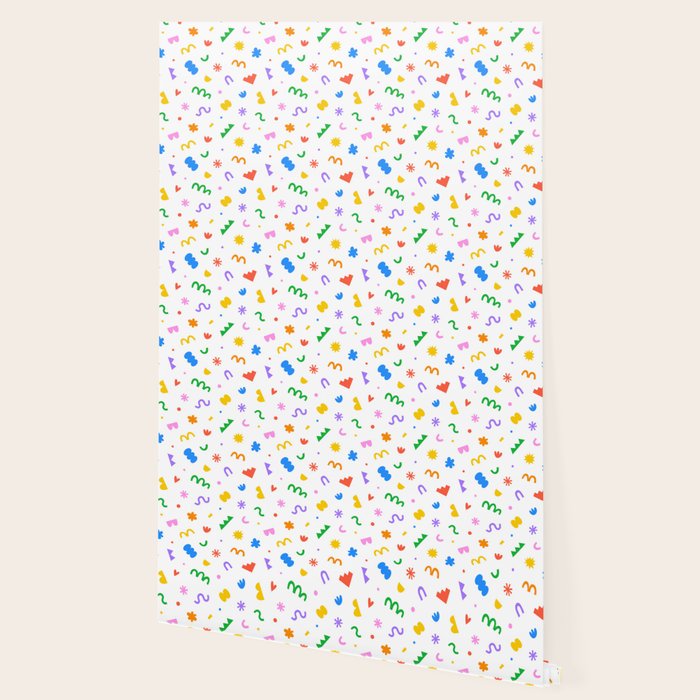 Fun colorful abstract organic shape art pattern Wallpaper Gallery Image 2