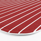 Minimal Line Curvature LXXX Ruby Red Mid Century Modern Arch Abstract Bath Mat Gallery Image 3