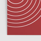 Minimal Line Curvature LXXX Ruby Red Mid Century Modern Arch Abstract Poster Gallery Image 3