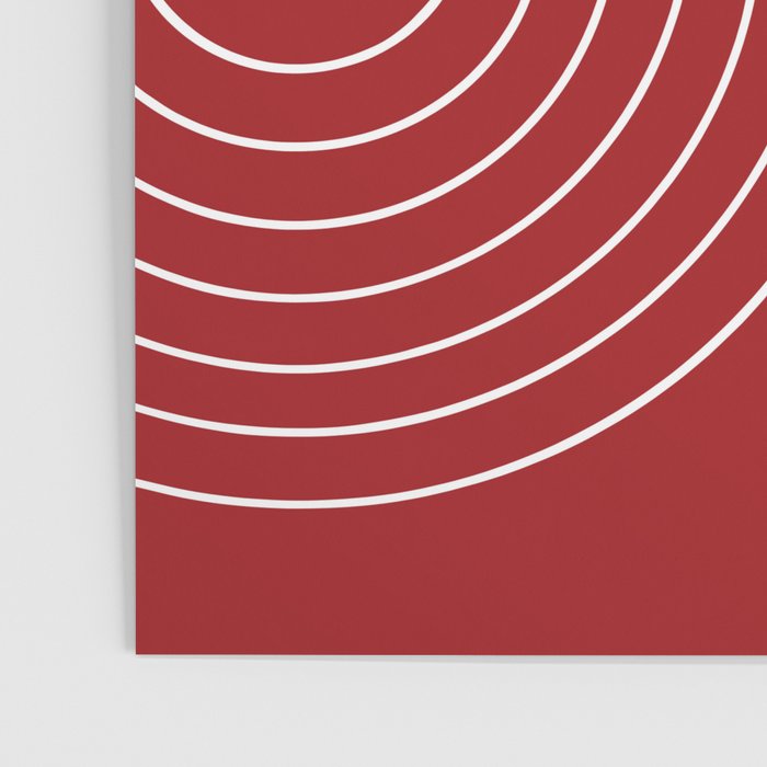 Minimal Line Curvature LXXX Ruby Red Mid Century Modern Arch Abstract Poster Gallery Image 3
